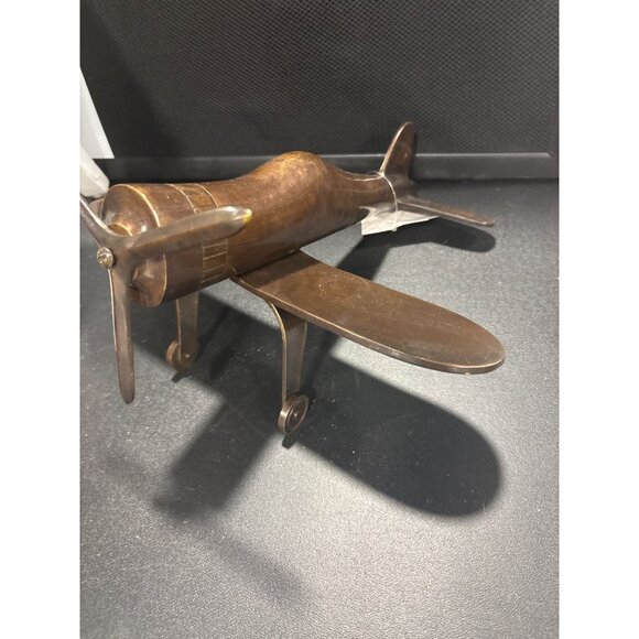 Vintage Metal Bronze Likke Airplane Sculpture Model WW|| Heavy Made in India - Picture 7 of 13